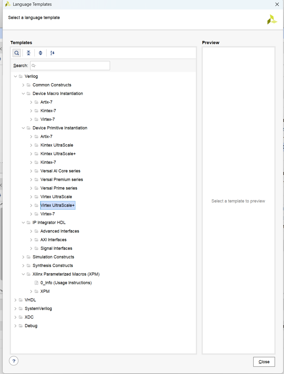 language template for fifo
